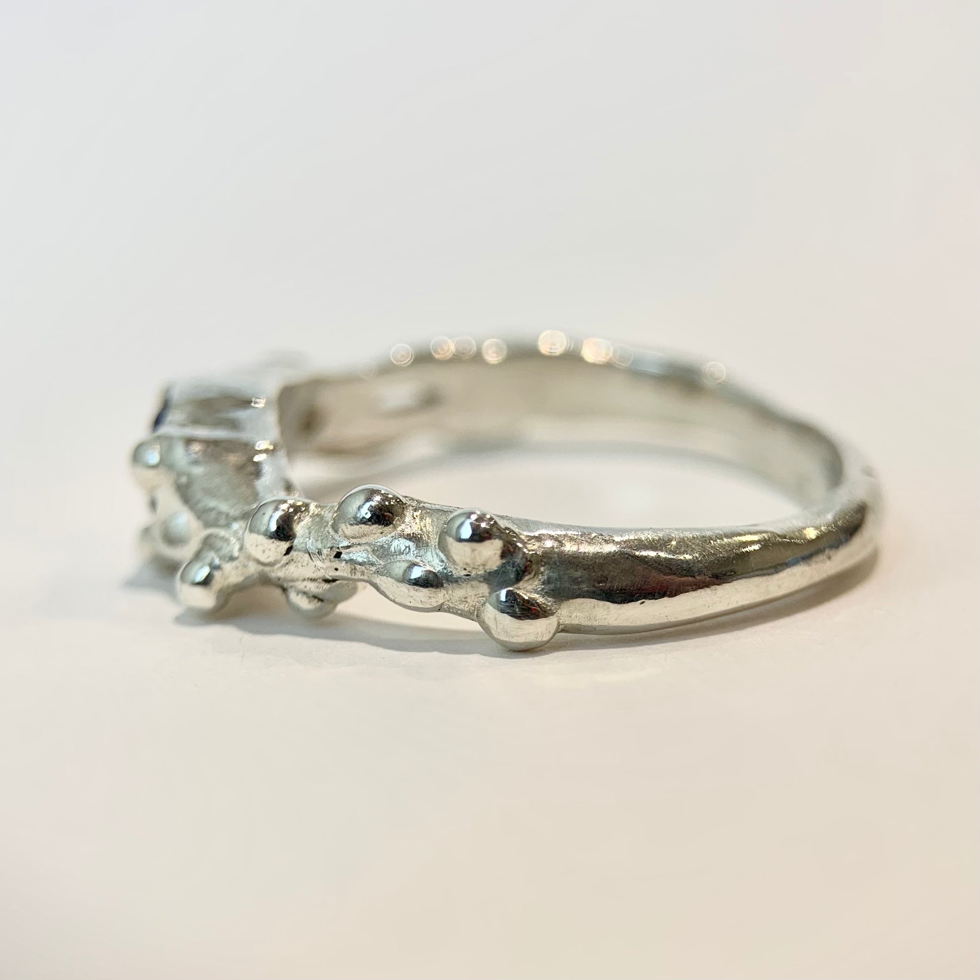 Celestial Bubble Silver Ring — detail view