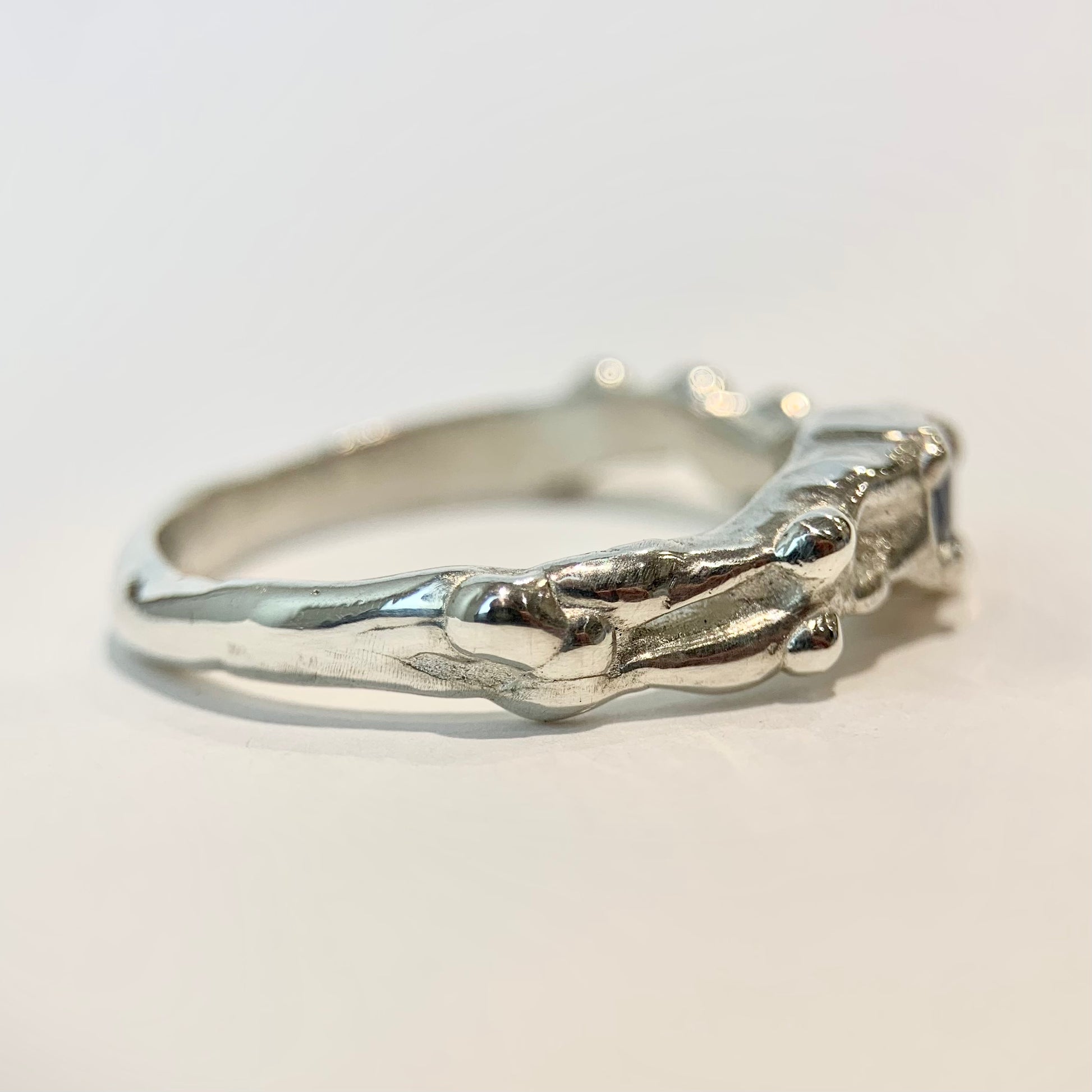 Celestial Bubble Silver Ring — detail view