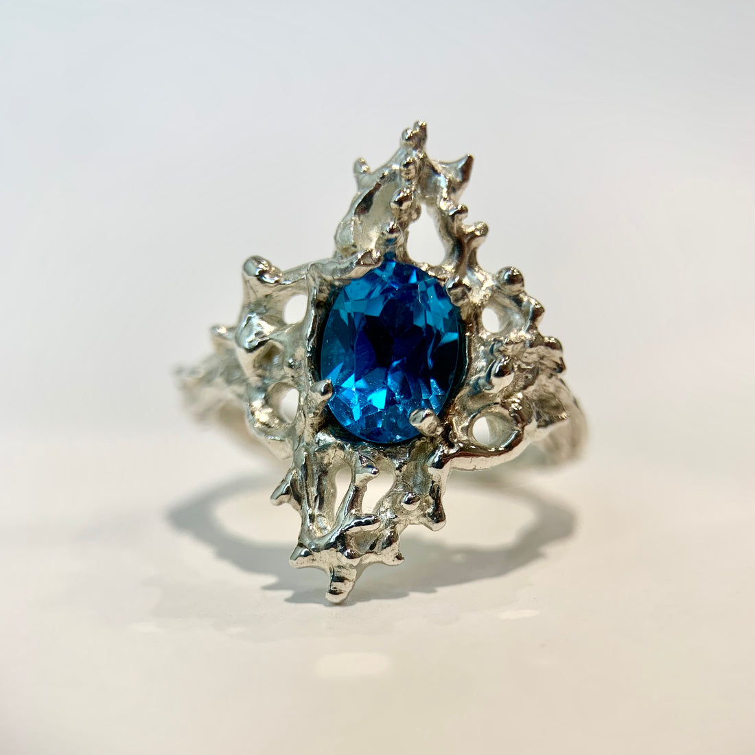 Ocean Blue Reef Whisper Silver Ring