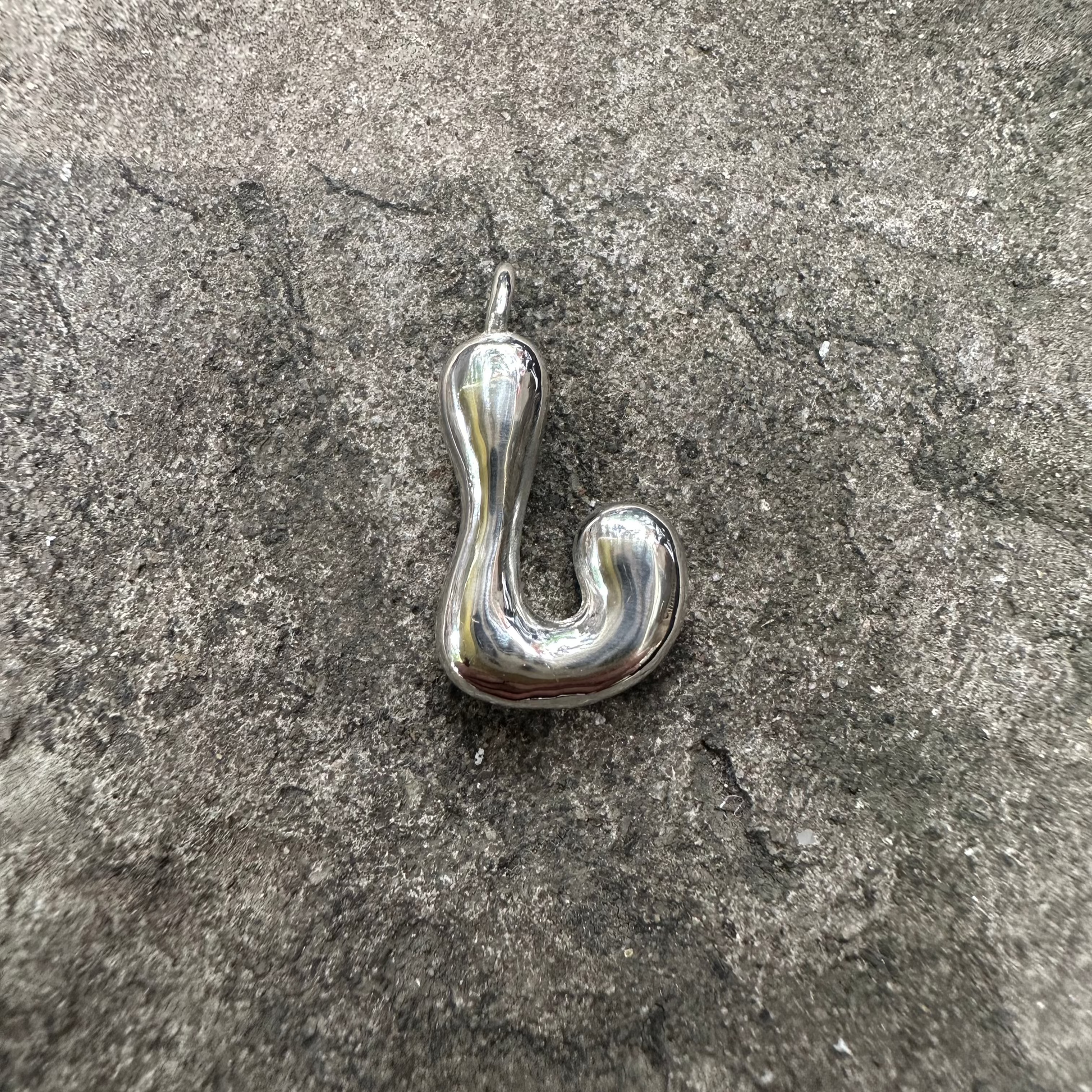 Letter L Silver Pendant
