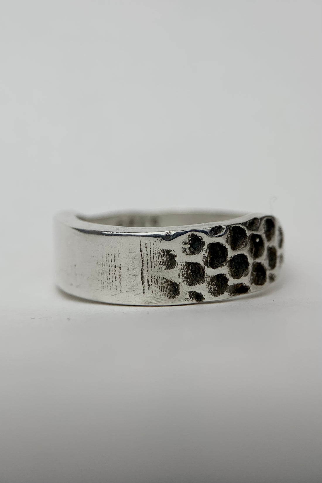 Silver Pitted Band Ring