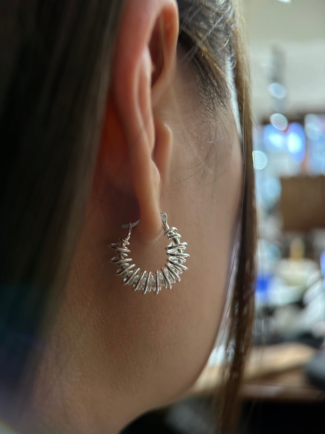 Wire Wrap Circle Earrings