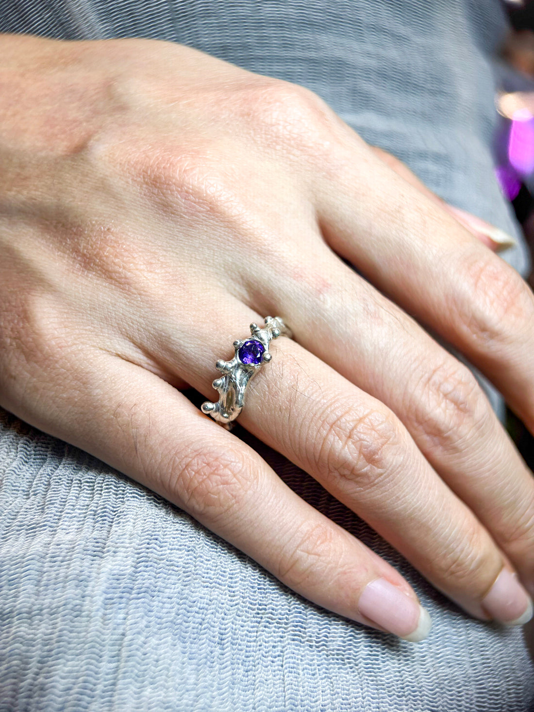 Amethyst Silver Ring
