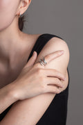 Four Interwoven Line Silver Ring — detail view