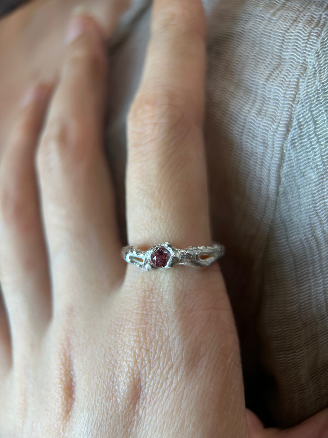 Garnet Silver Ring