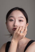 Flowing V Shape Silver Ring — detail view