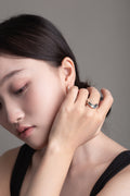 Flowing V Shape Silver Ring — detail view