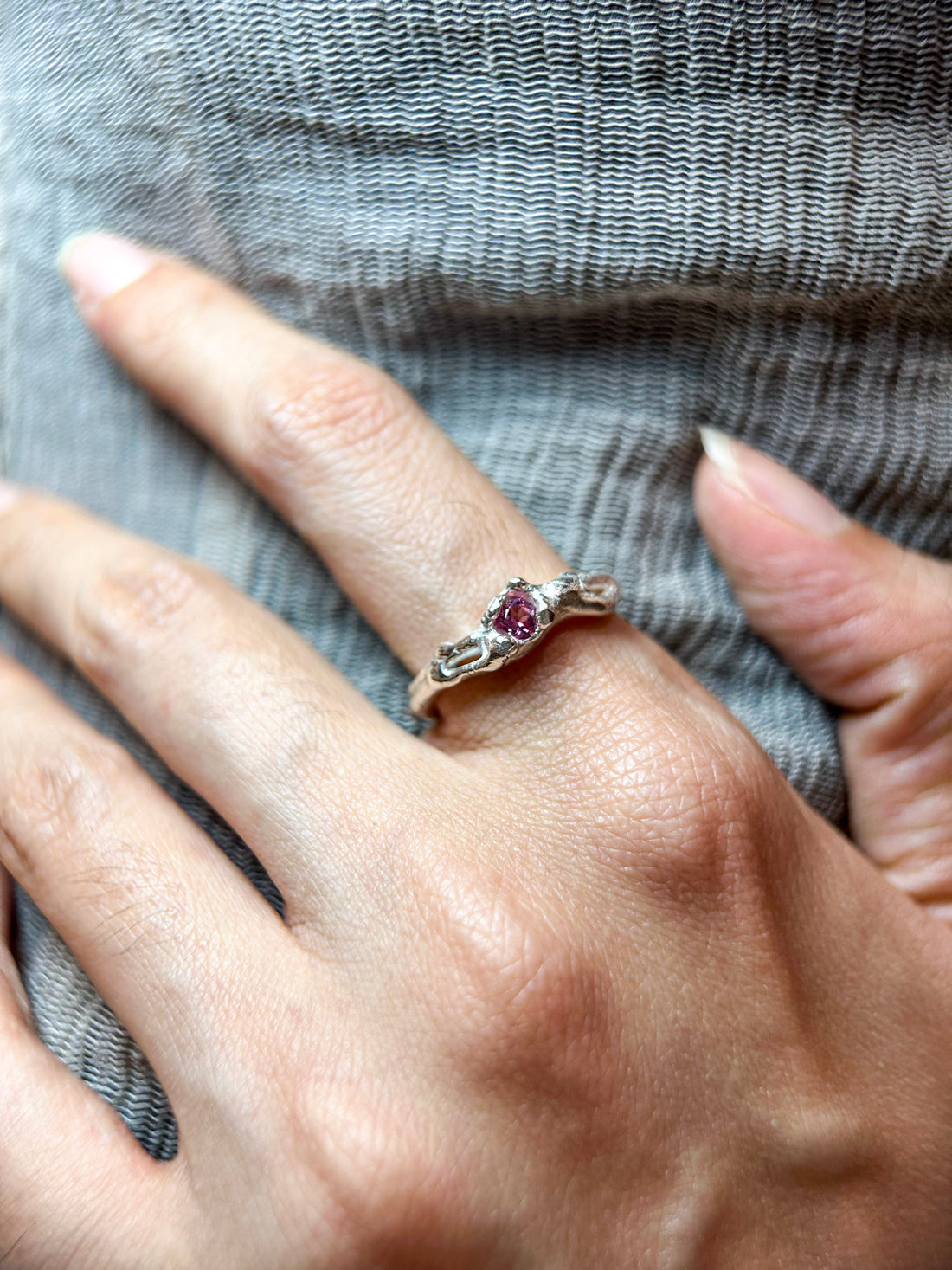 Garnet Silver Ring