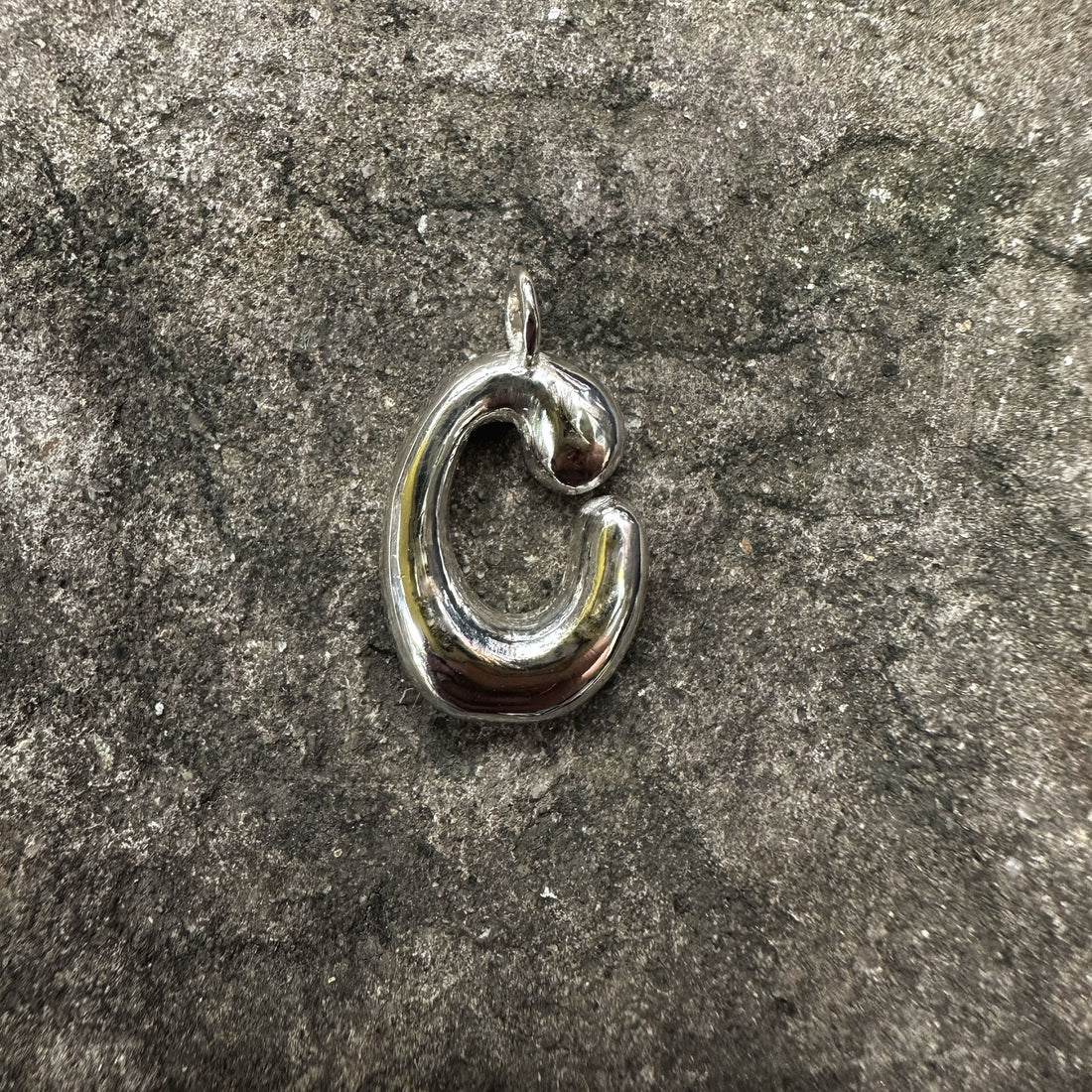 Letter C Silver Pendant