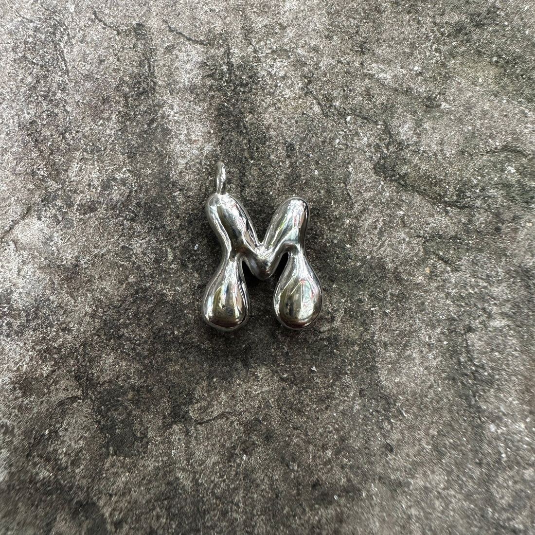 Letter M Silver Pendant