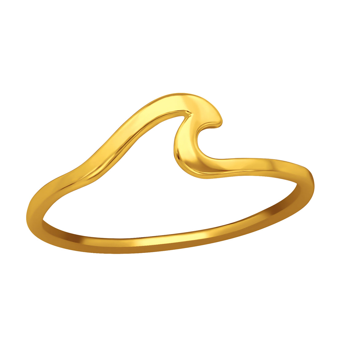 Wave Silver Ring — Gold Plated