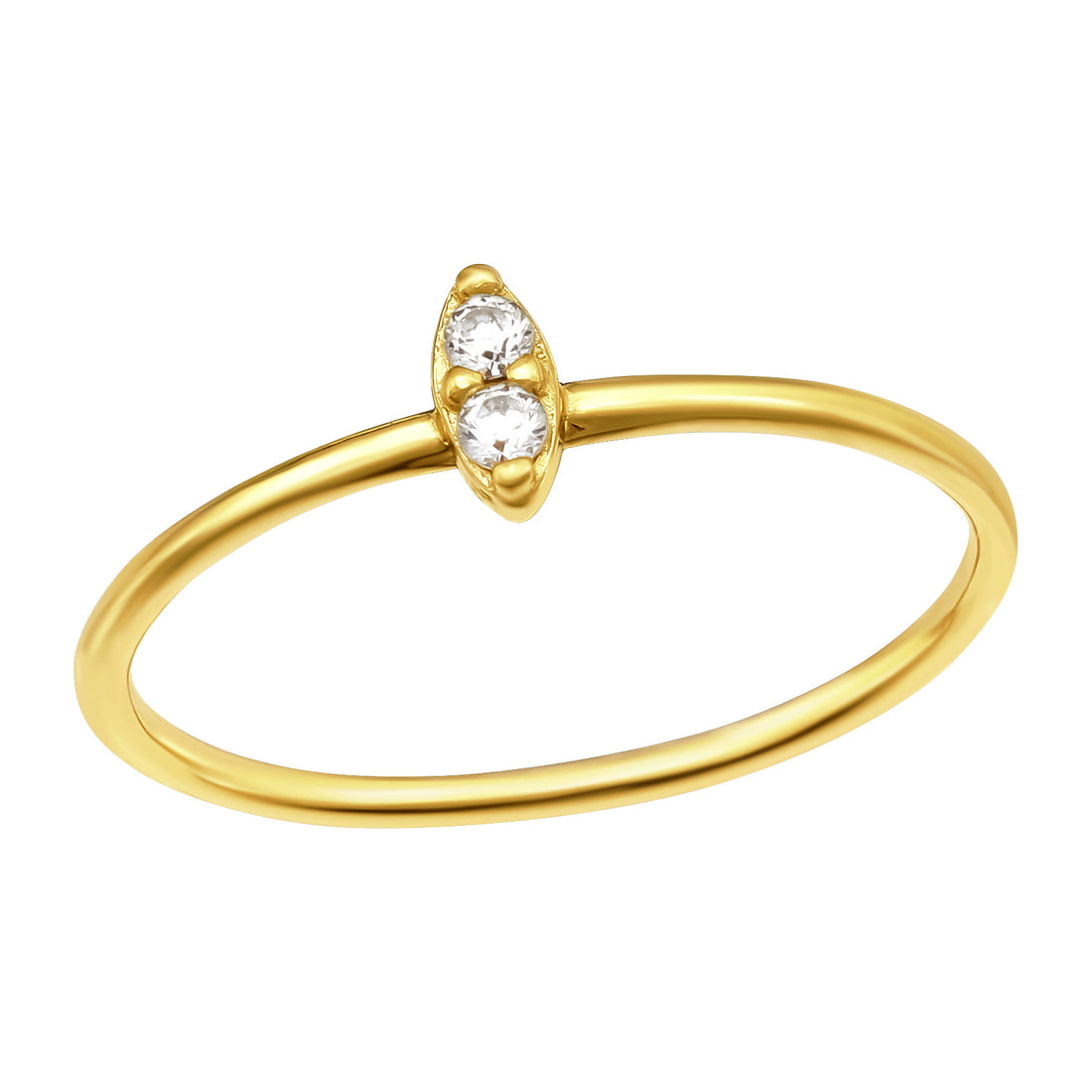 Gem Silver Ring — Gold Plated