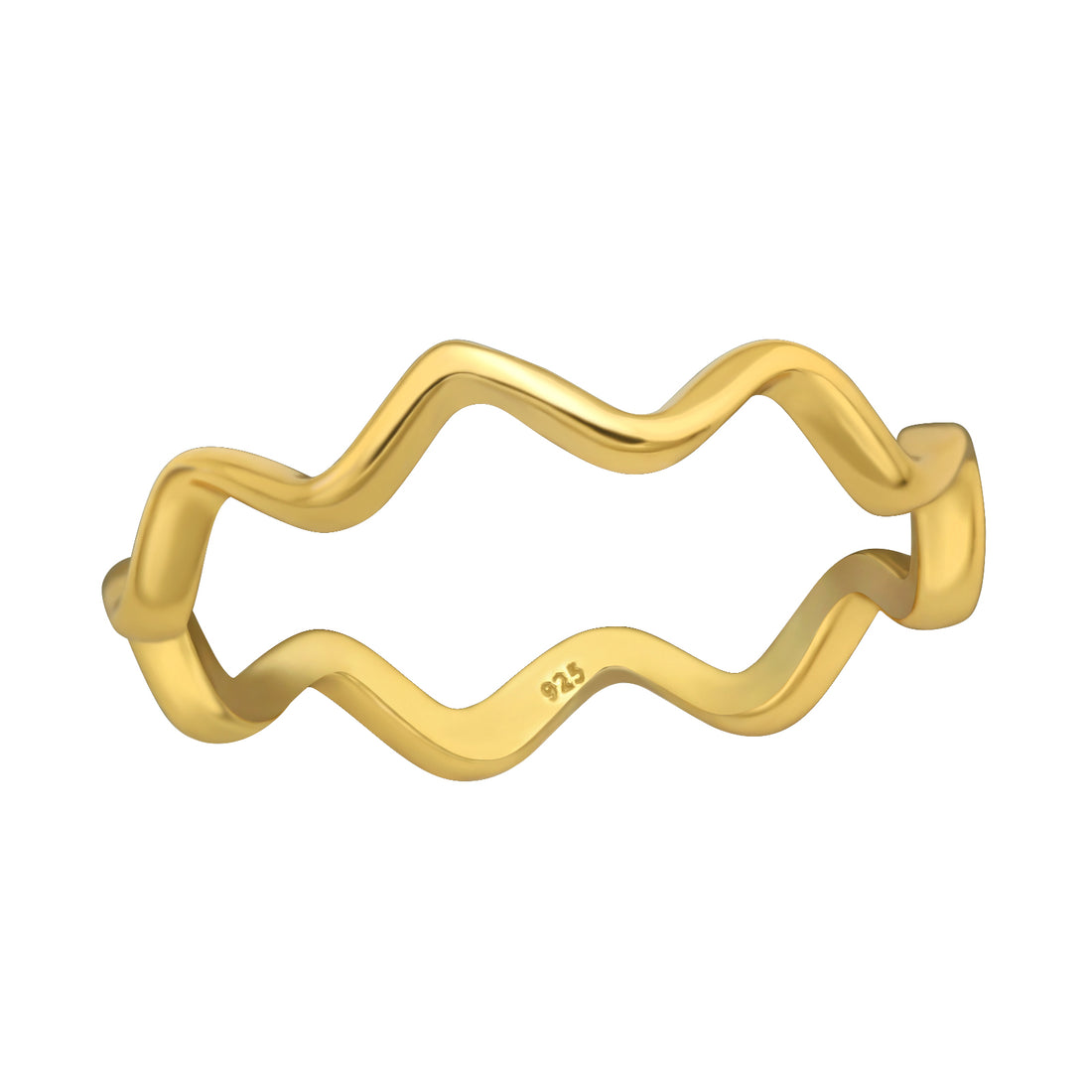Wave Silver Ring — Gold Plated