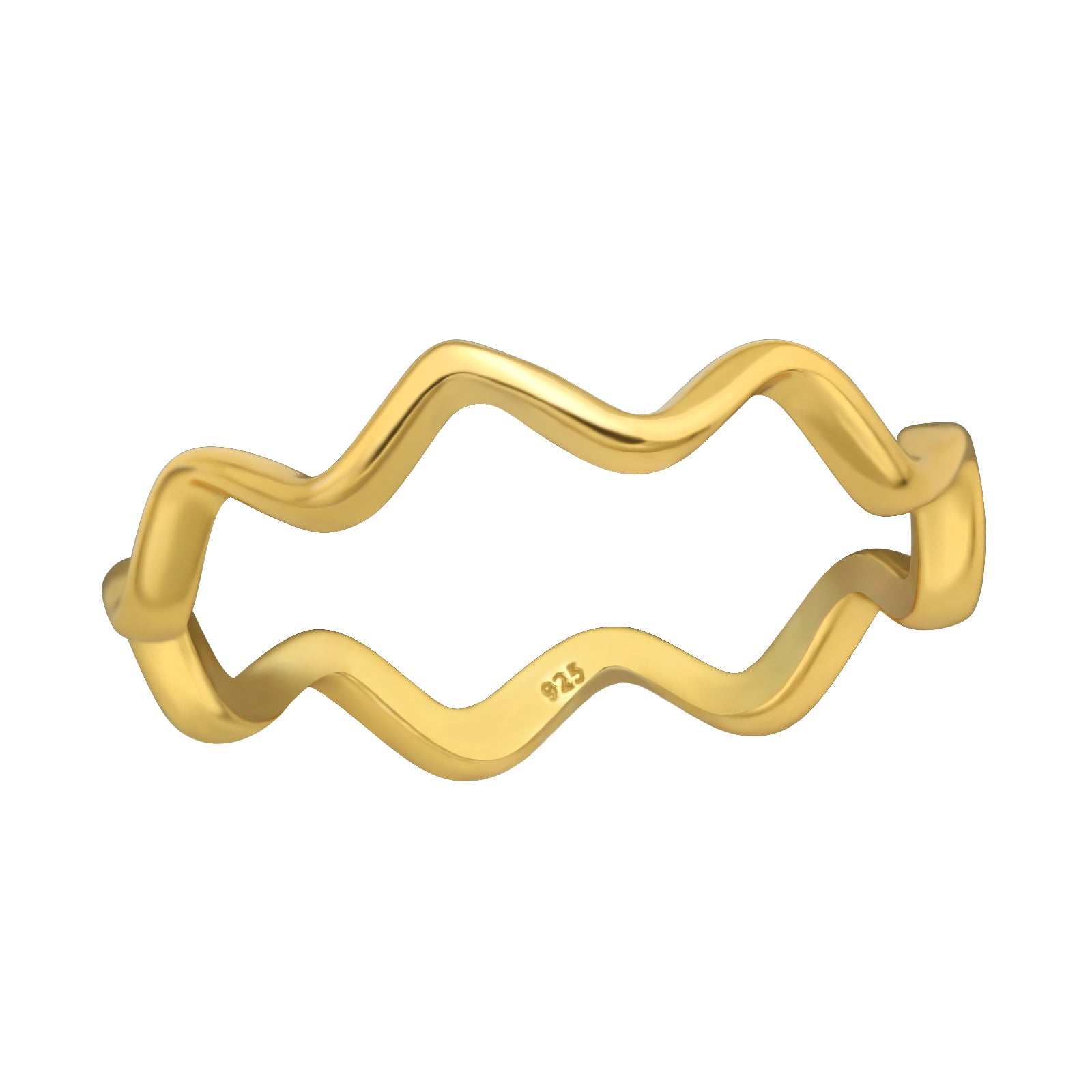 Wave Silver Ring — Gold Plated