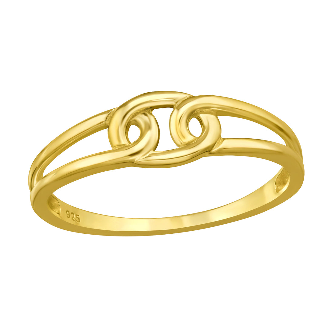 Chain Link Silver Ring — Gold Plated