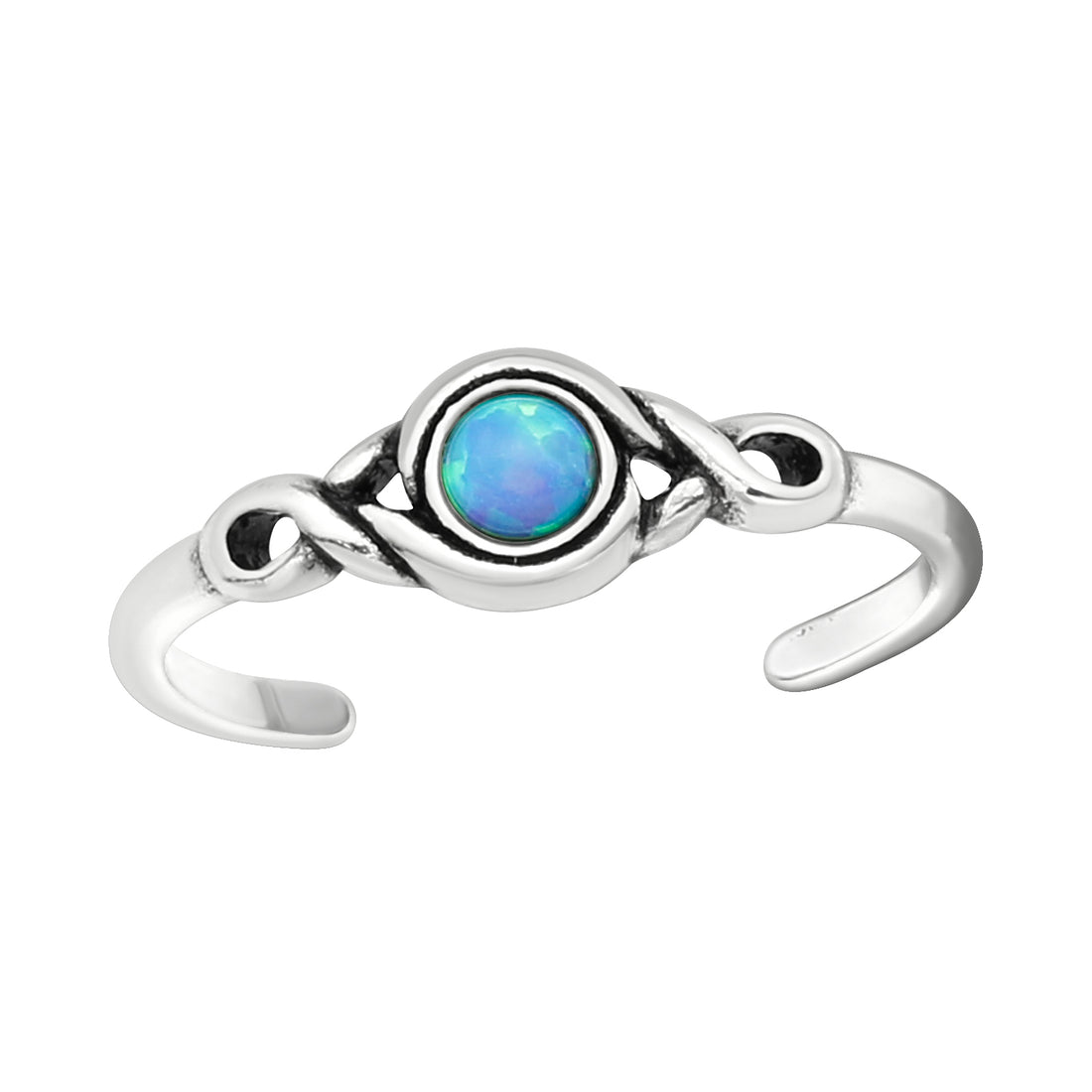 Tr Gem Center Silver Ring