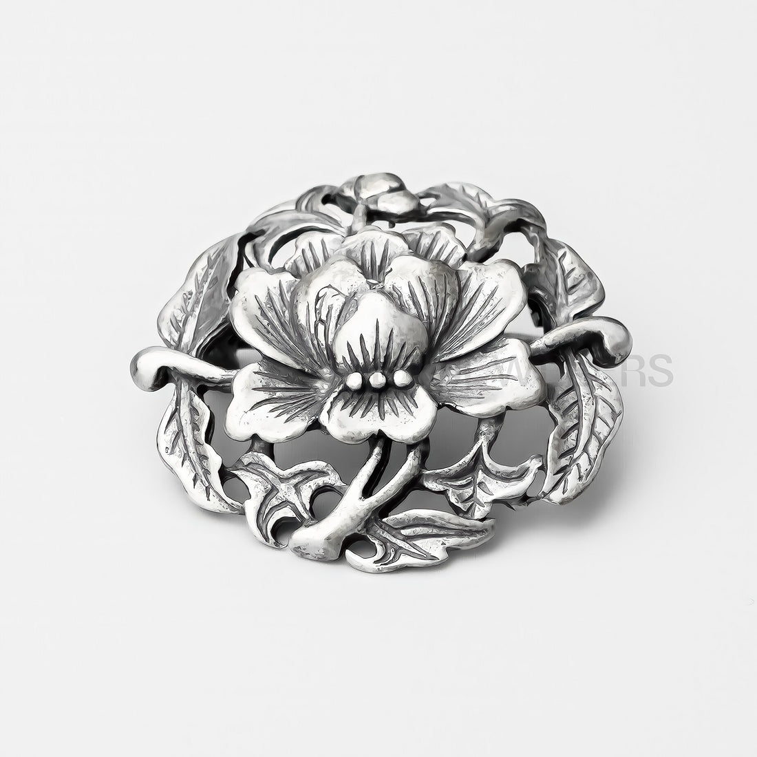Flower Leaf Brooch — Oxidized
