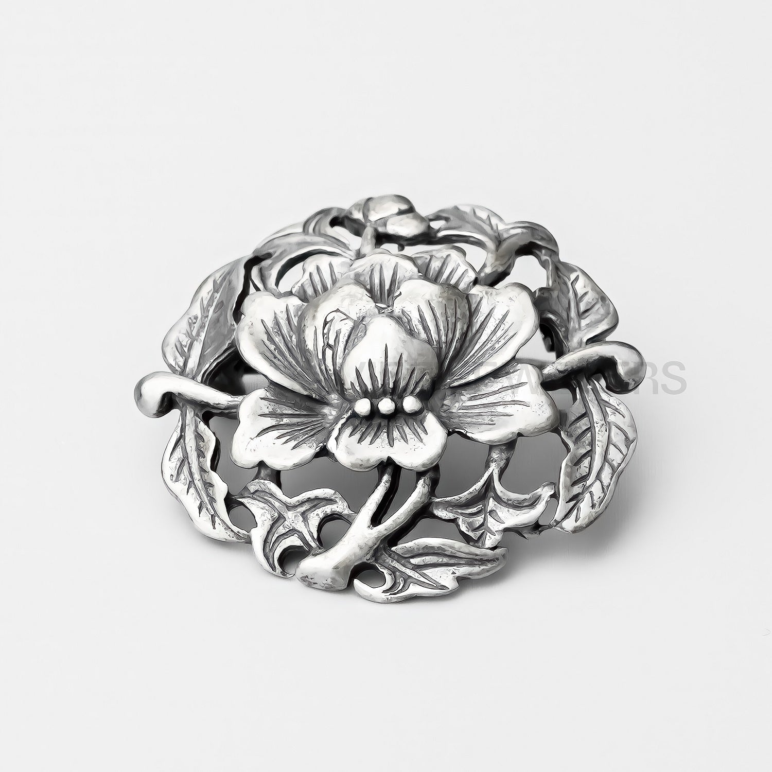 Flower Leaf Brooch — Oxidized
