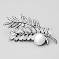Leaf Pearl Brooch — detail view