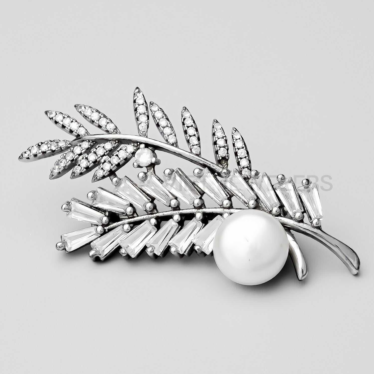 Leaf Pearl Brooch — detail view