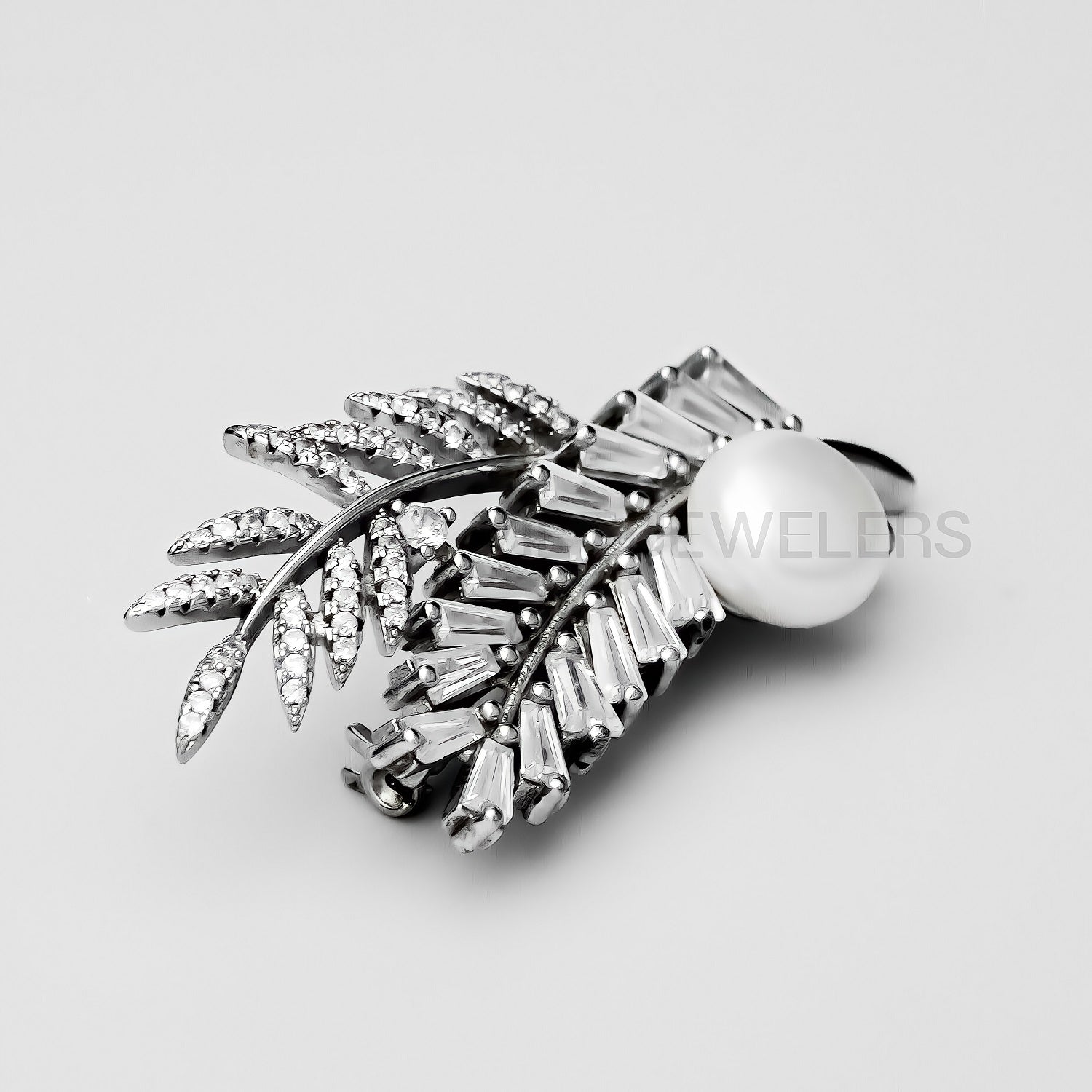 Leaf Pearl Brooch — detail view