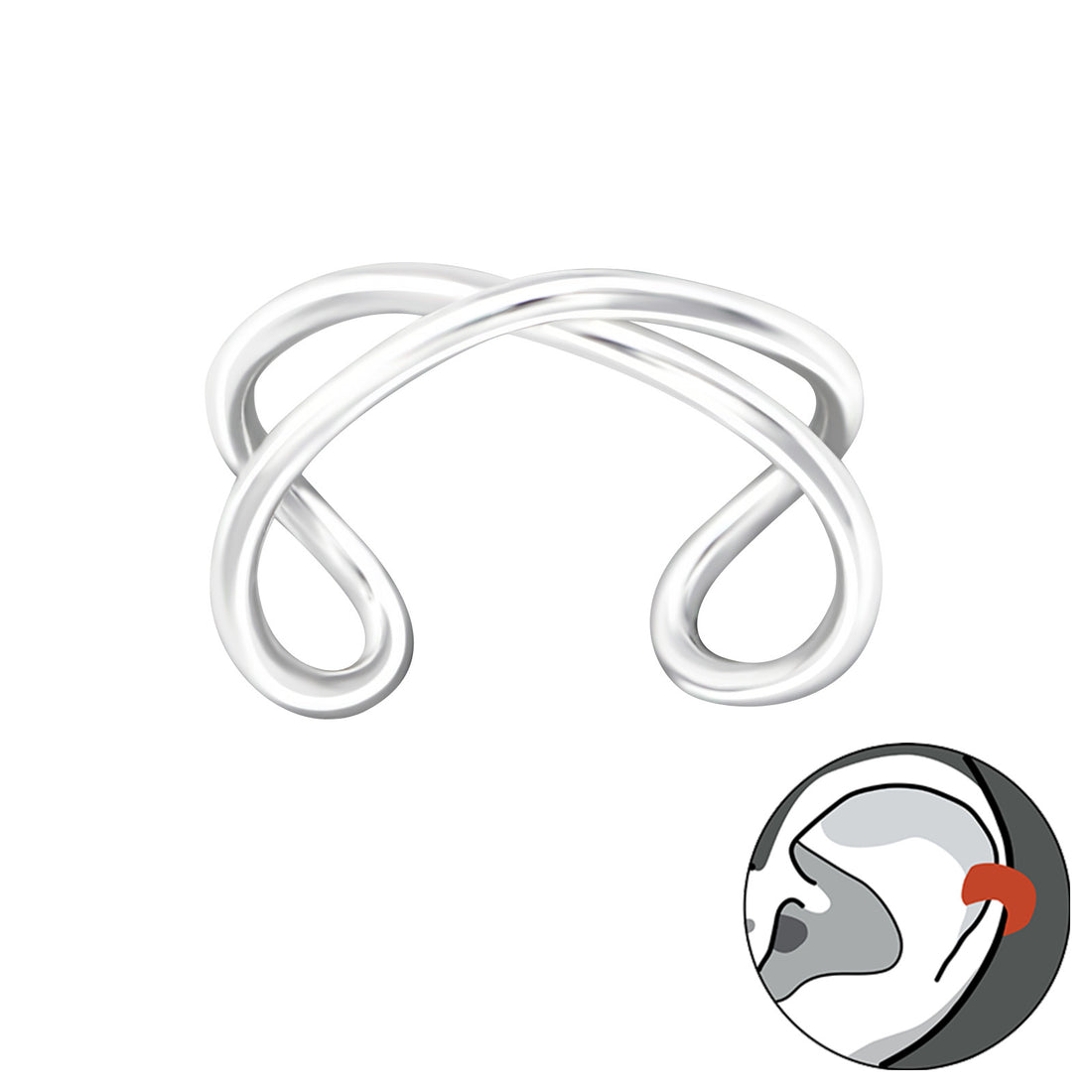 Double Line Thin X Ear Cuff