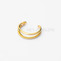 Double Line Twist Ear Cuff — Gold Plated — detail view