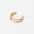 Double Line Twist Ear Cuff — Gold Plated — detail view