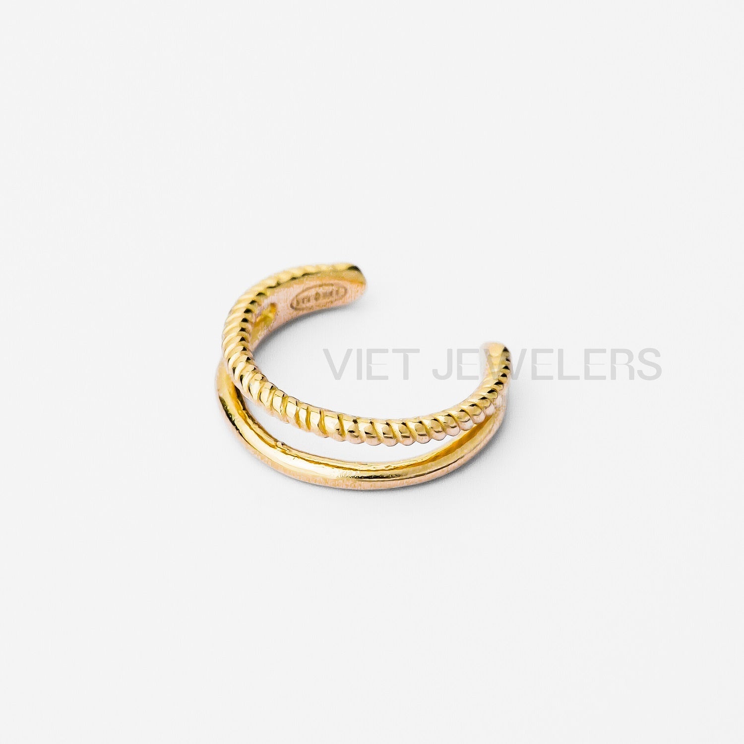 Double Line Twist Ear Cuff — Gold Plated — detail view