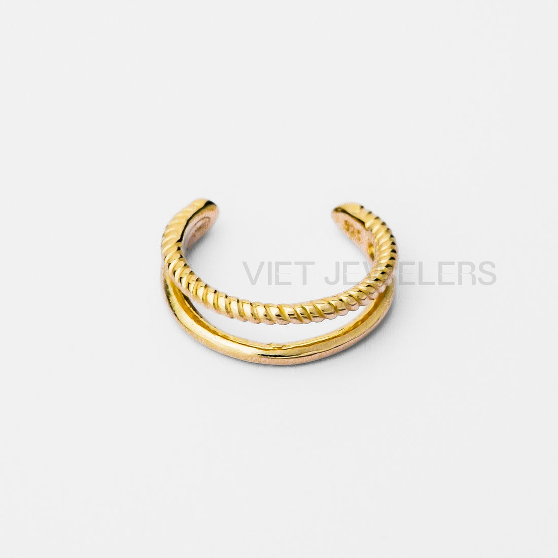Double Line Twist Ear Cuff — Gold Plated