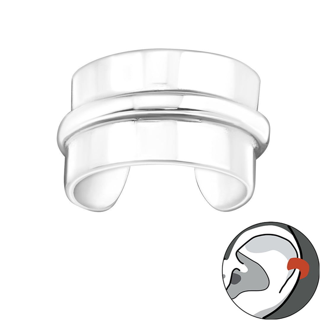 Flat Cuff Middle Line Ear Cuff