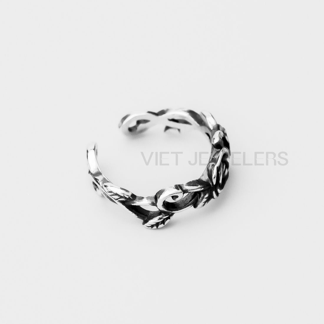 Flower Ear Cuff — Oxidized