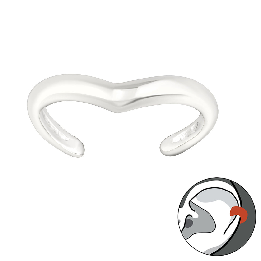 Heart Line Ear Cuff