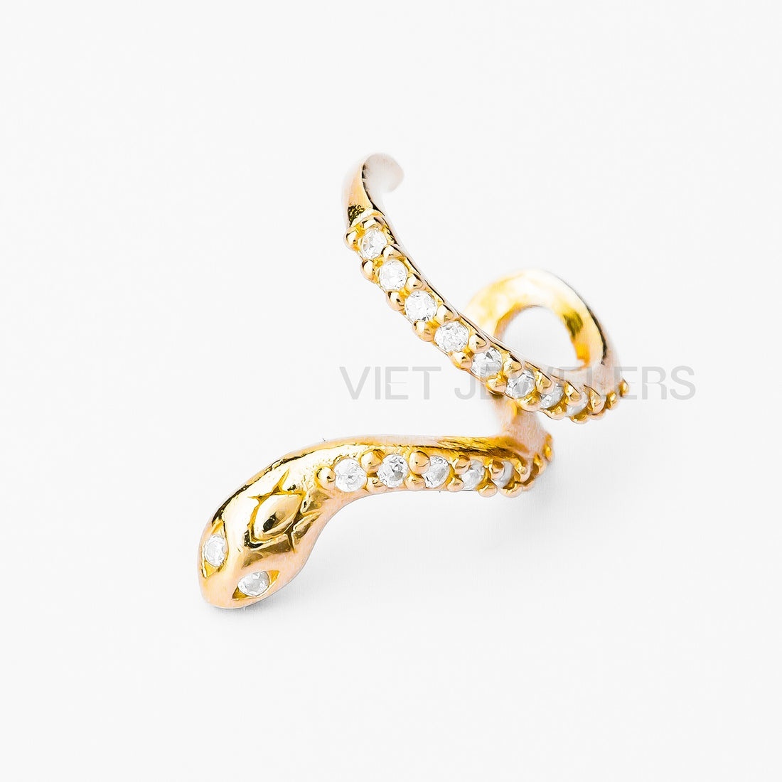 Snake Gem Ear Cuff — Gold Plated