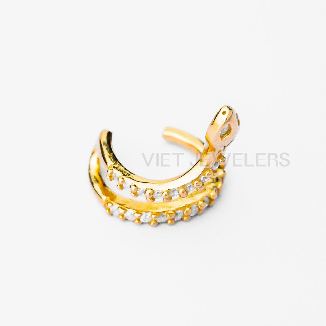 Snake Gem Ear Cuff — Gold Plated