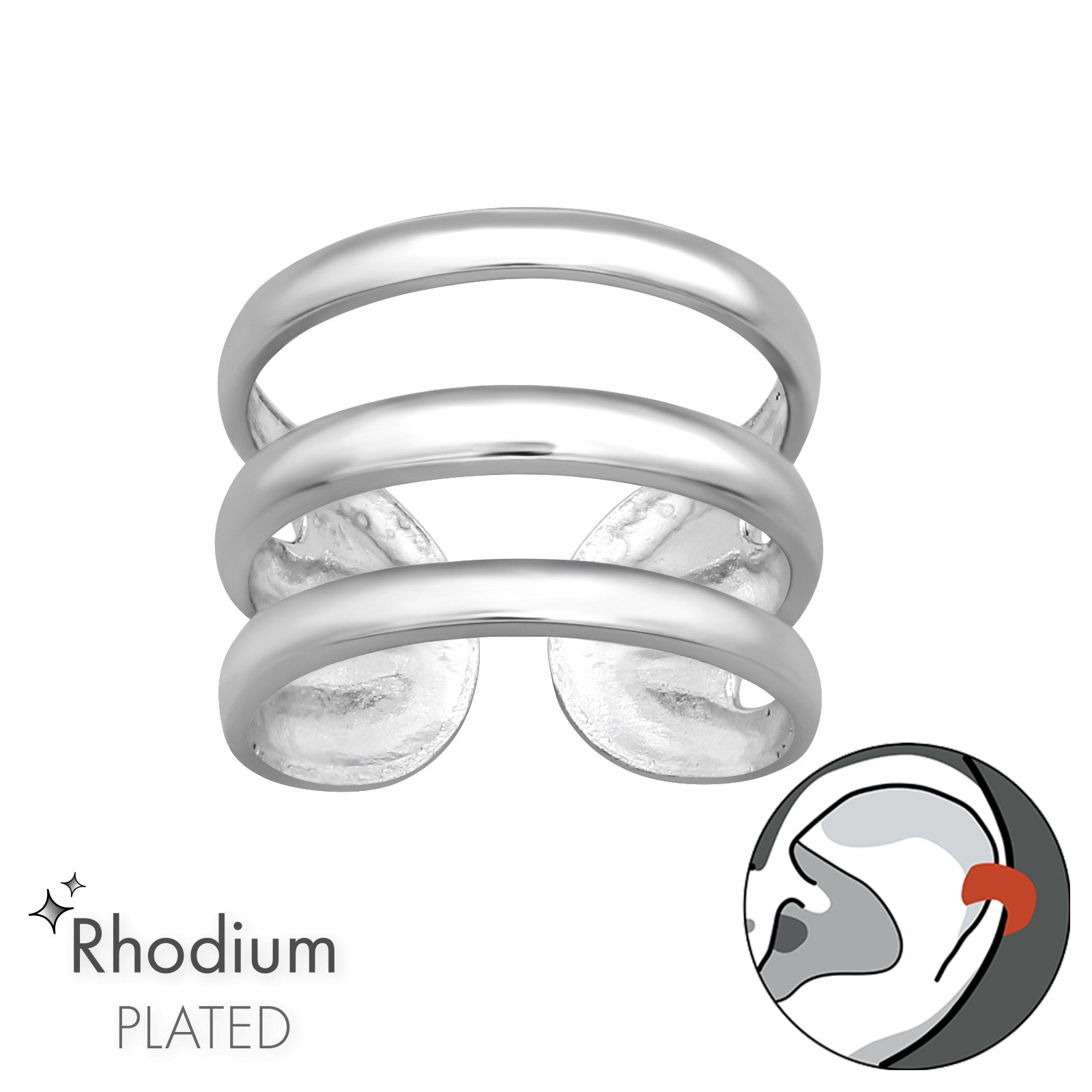 Triple Line Ear Cuff