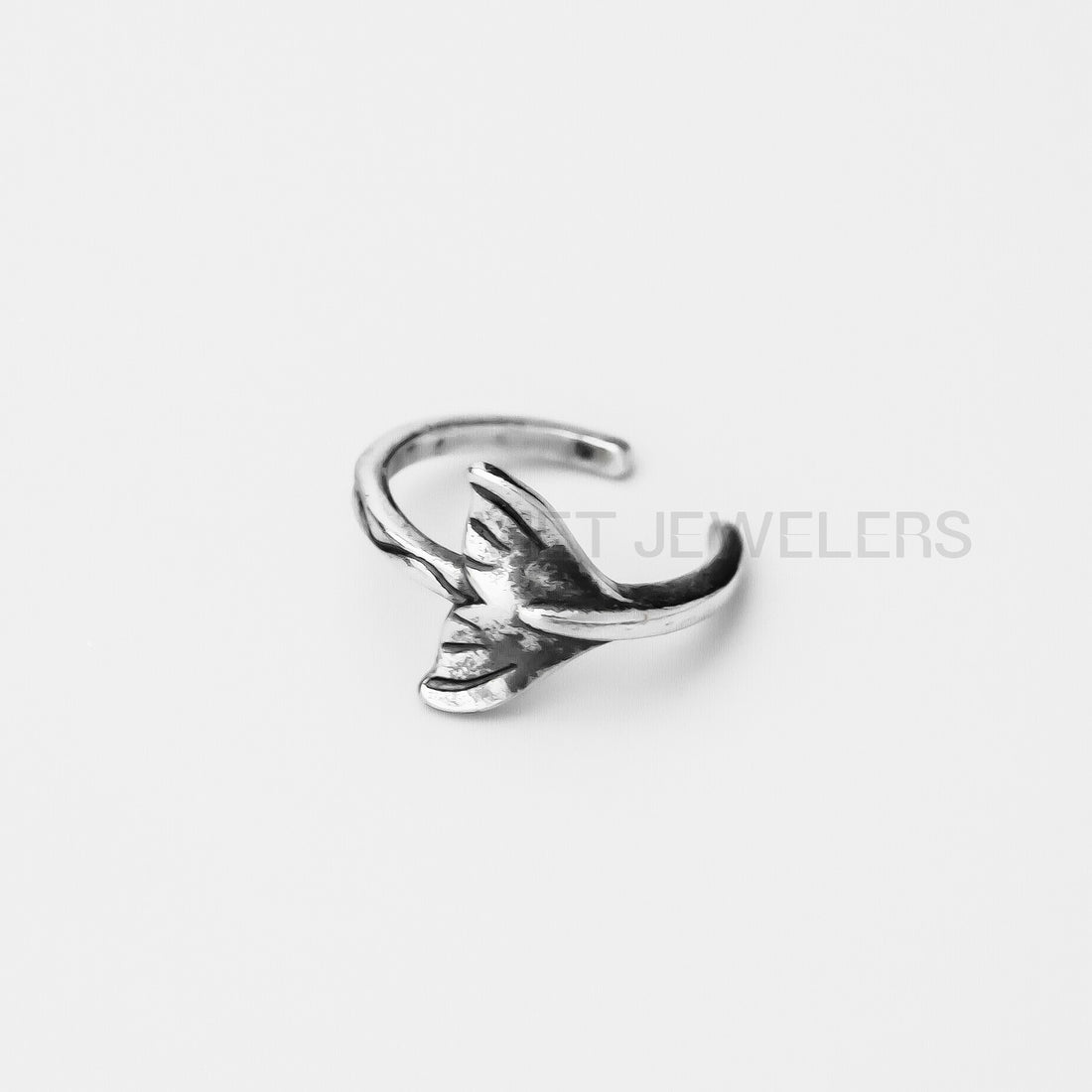 Whale Tail Ear Cuff — Oxidized