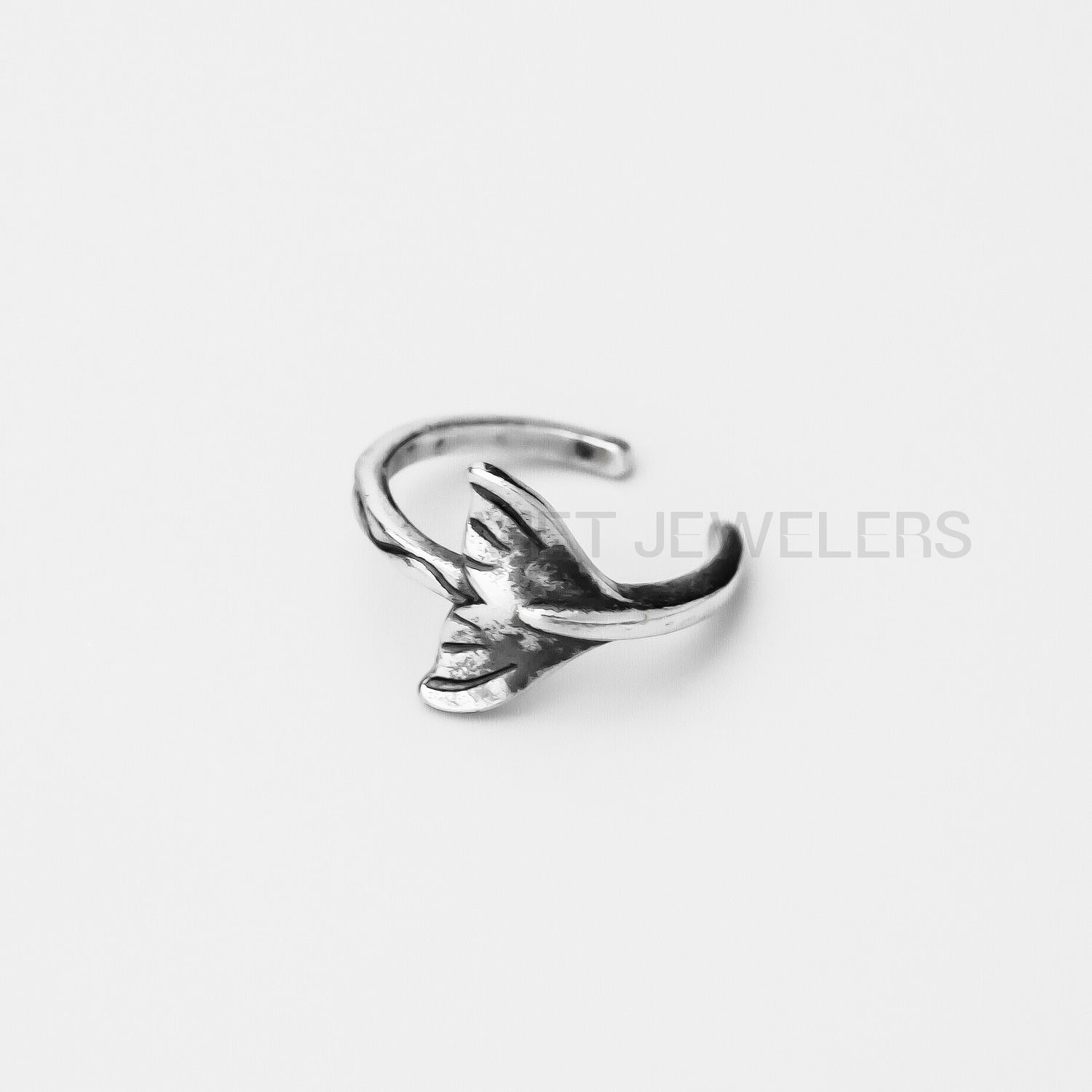 Whale Tail Ear Cuff — Oxidized