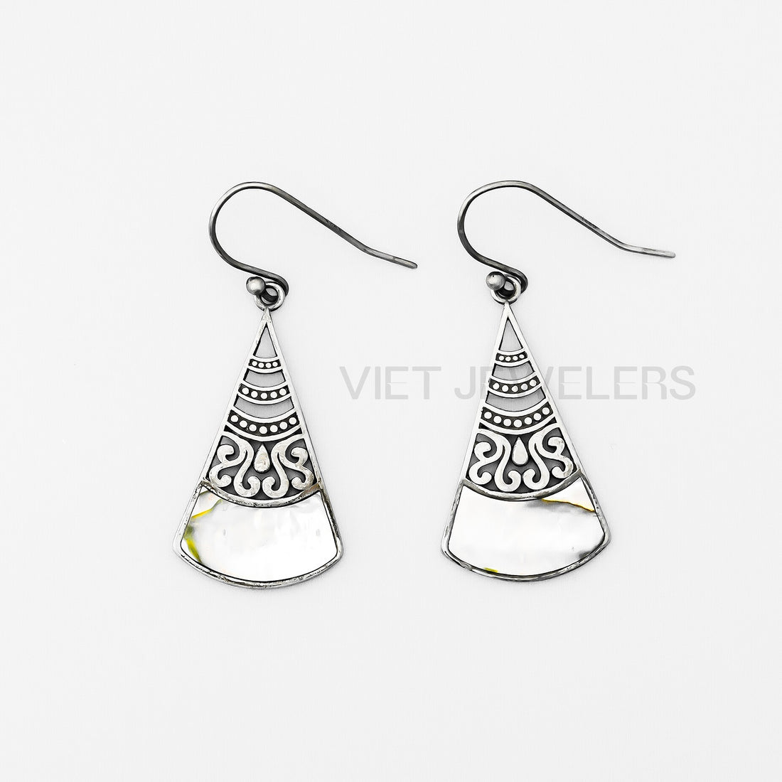 Triangle Shell Ear Hook — Oxidized