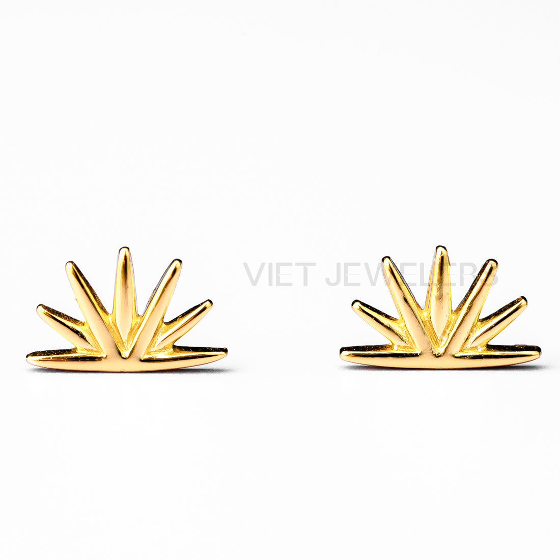 Half Sun Ray Ear Stud — Gold Plated