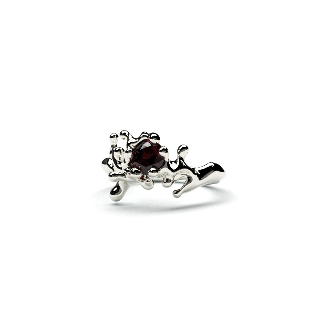 Silver Ring: Garnet Stone
