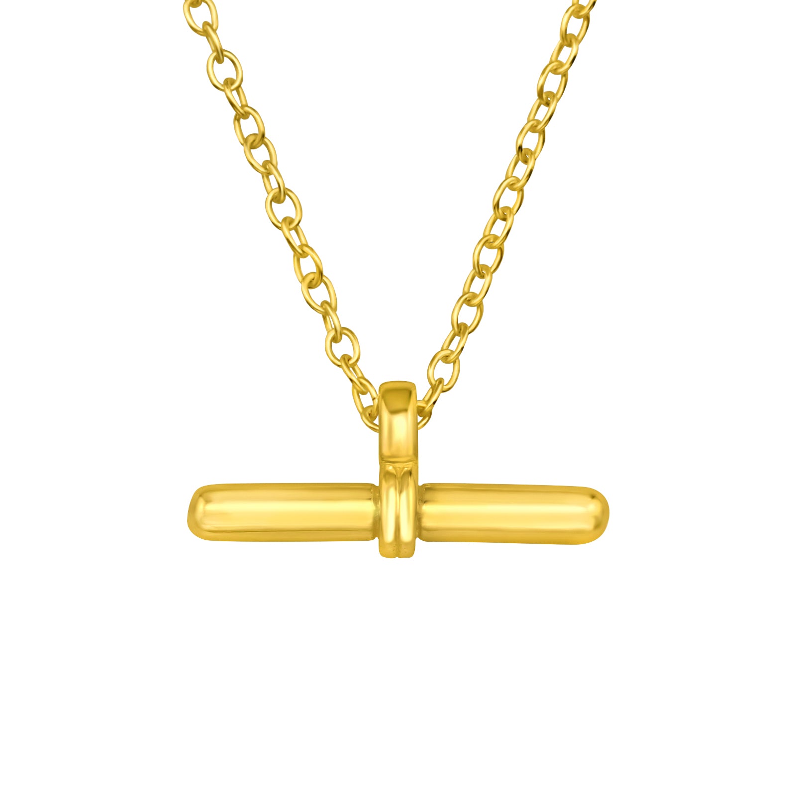 Bar Silver Necklace — Gold Plated