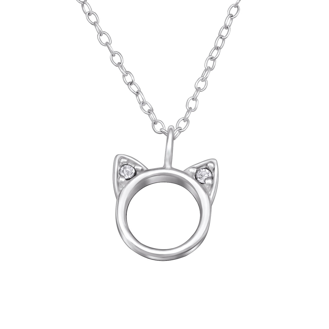 Cat Gem Silver Necklace