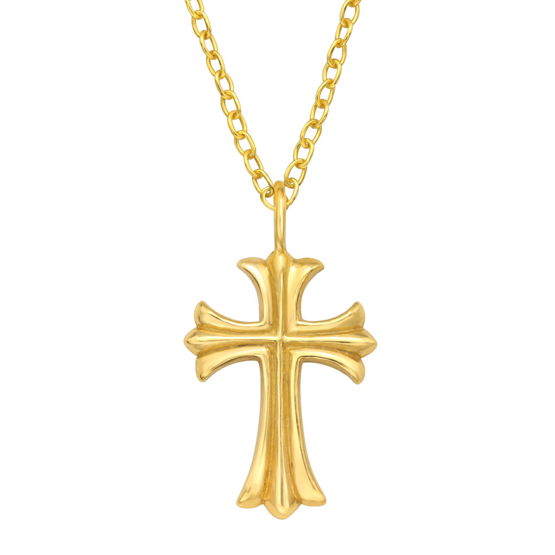 Cross Silver Necklace — Gold Plated