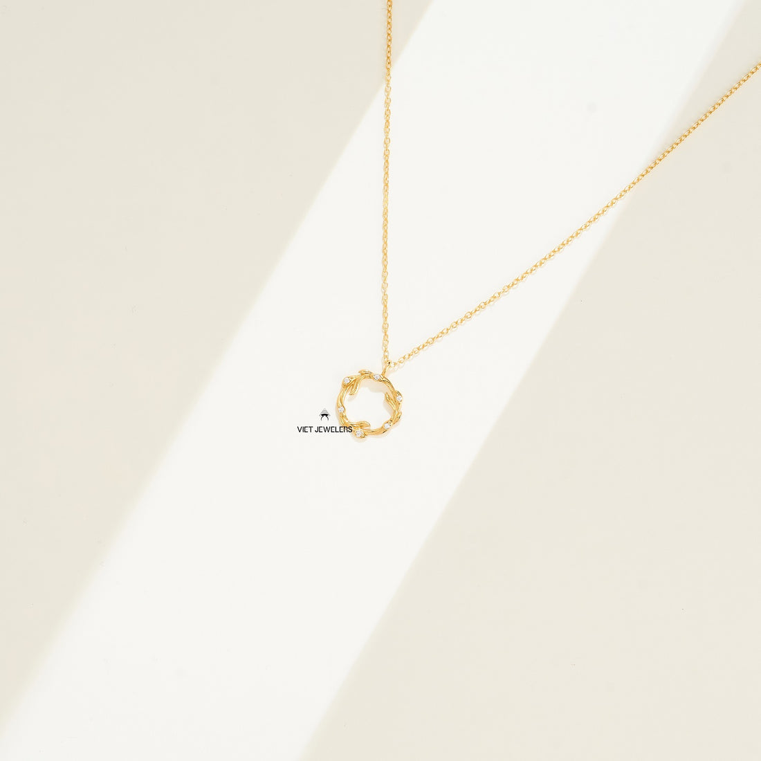 Laurel Gem Silver Necklace — Gold Plated