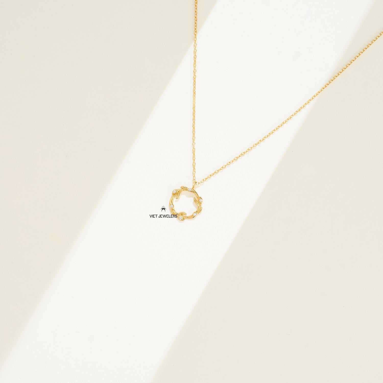 Laurel Gem Silver Necklace — Gold Plated