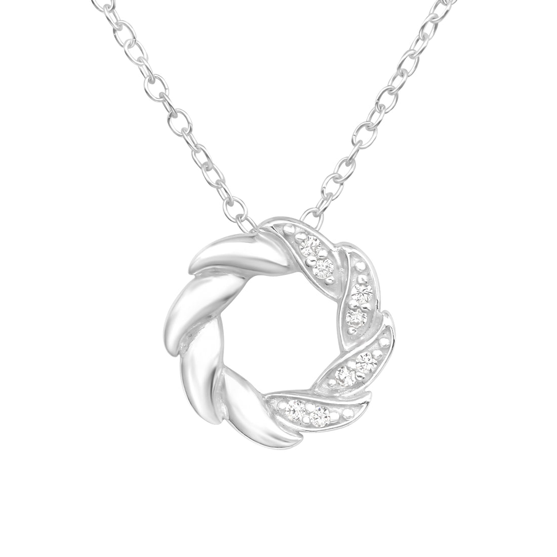 Laurel Half Multi Gem Silver Necklace