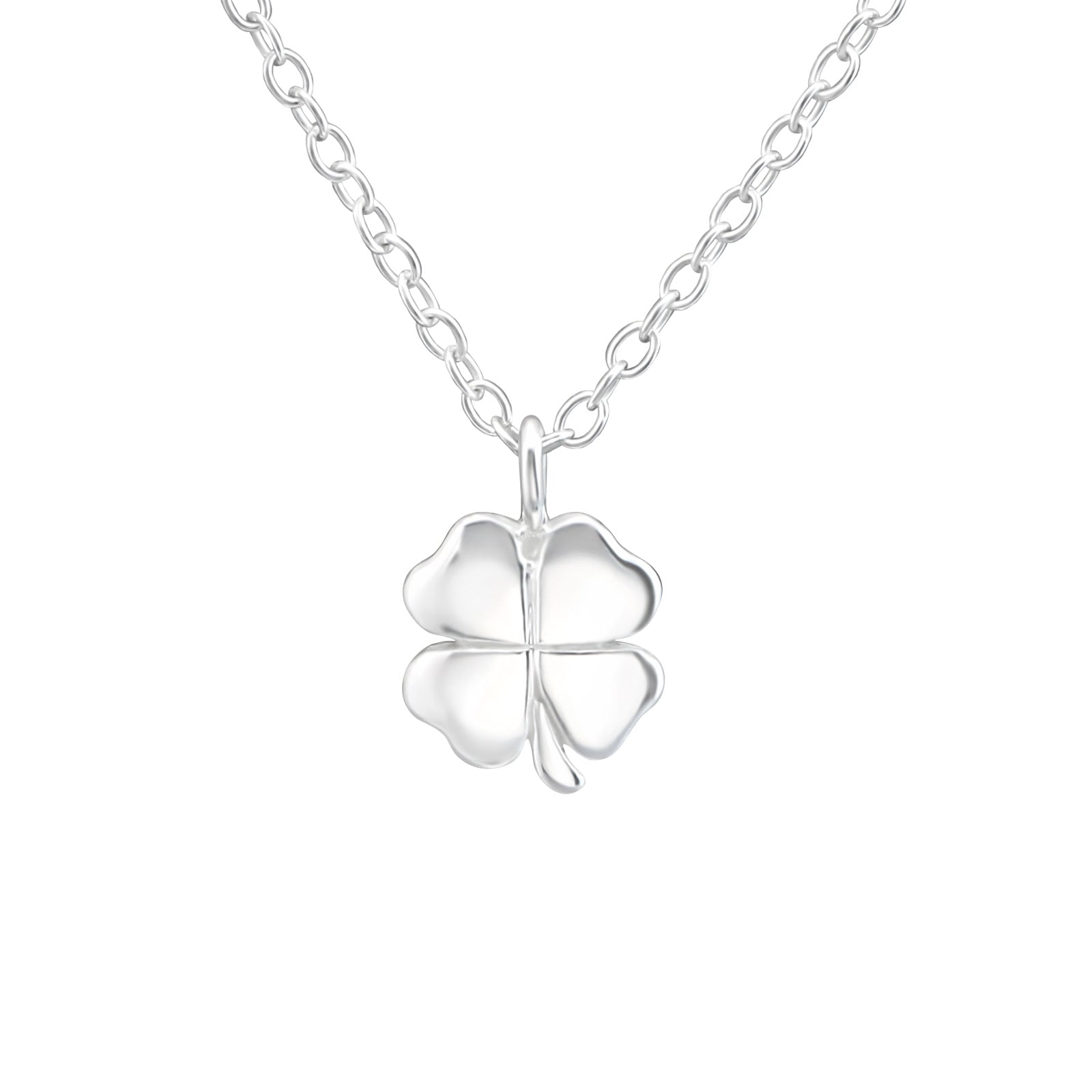 Lucky Clover 4 Leaf Silver Necklace