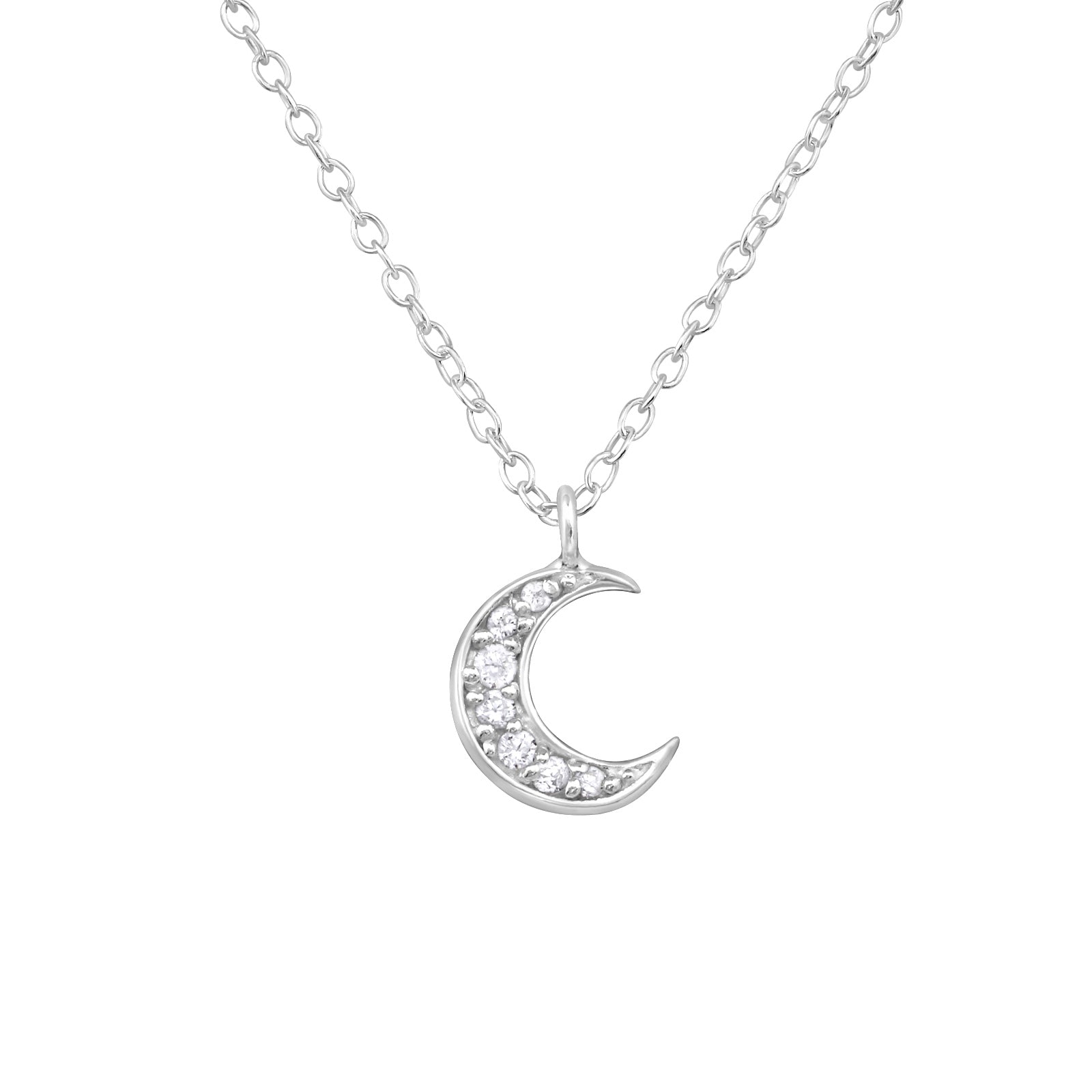 Moon Gem Silver Necklace