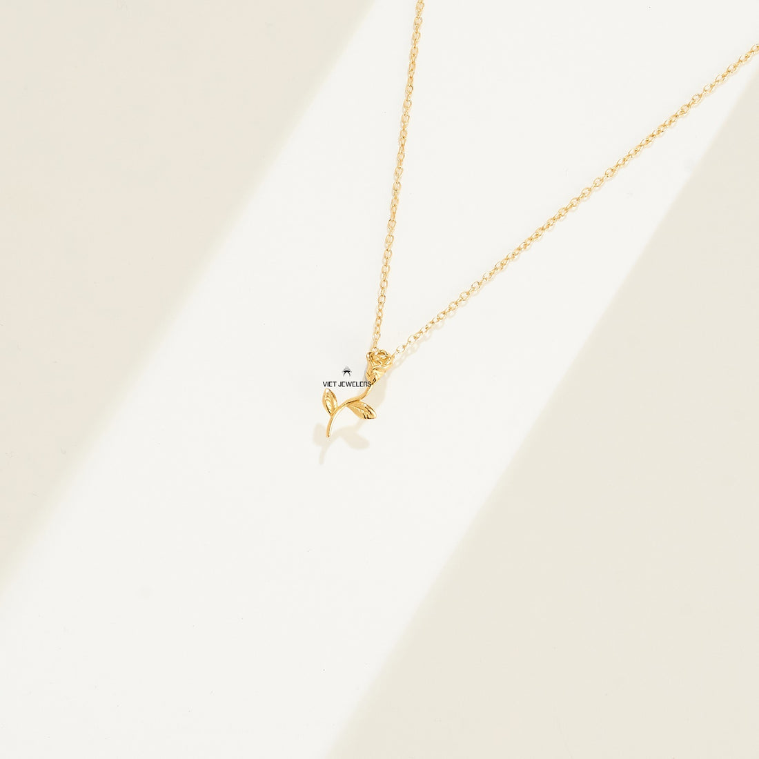 Rose Silver Necklace — Gold Plated